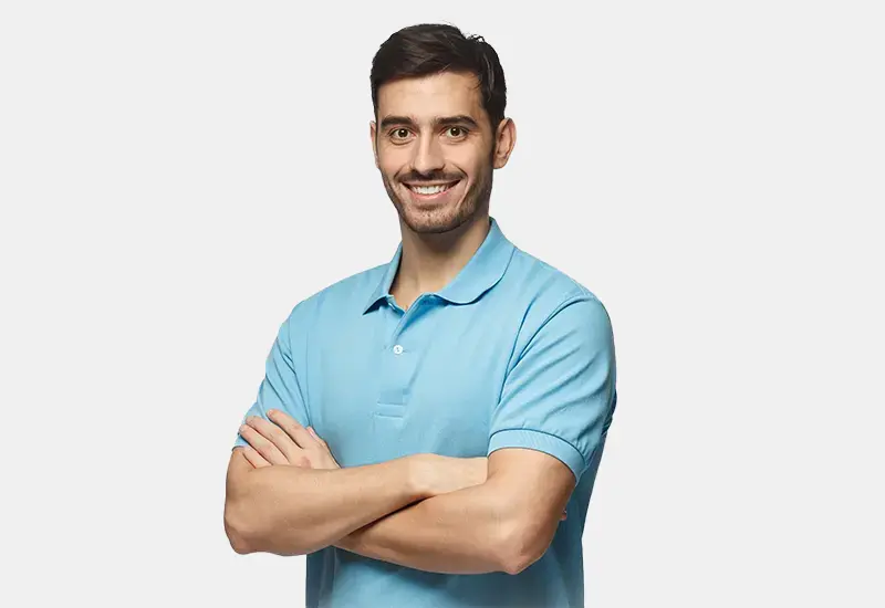 Man wearing polo